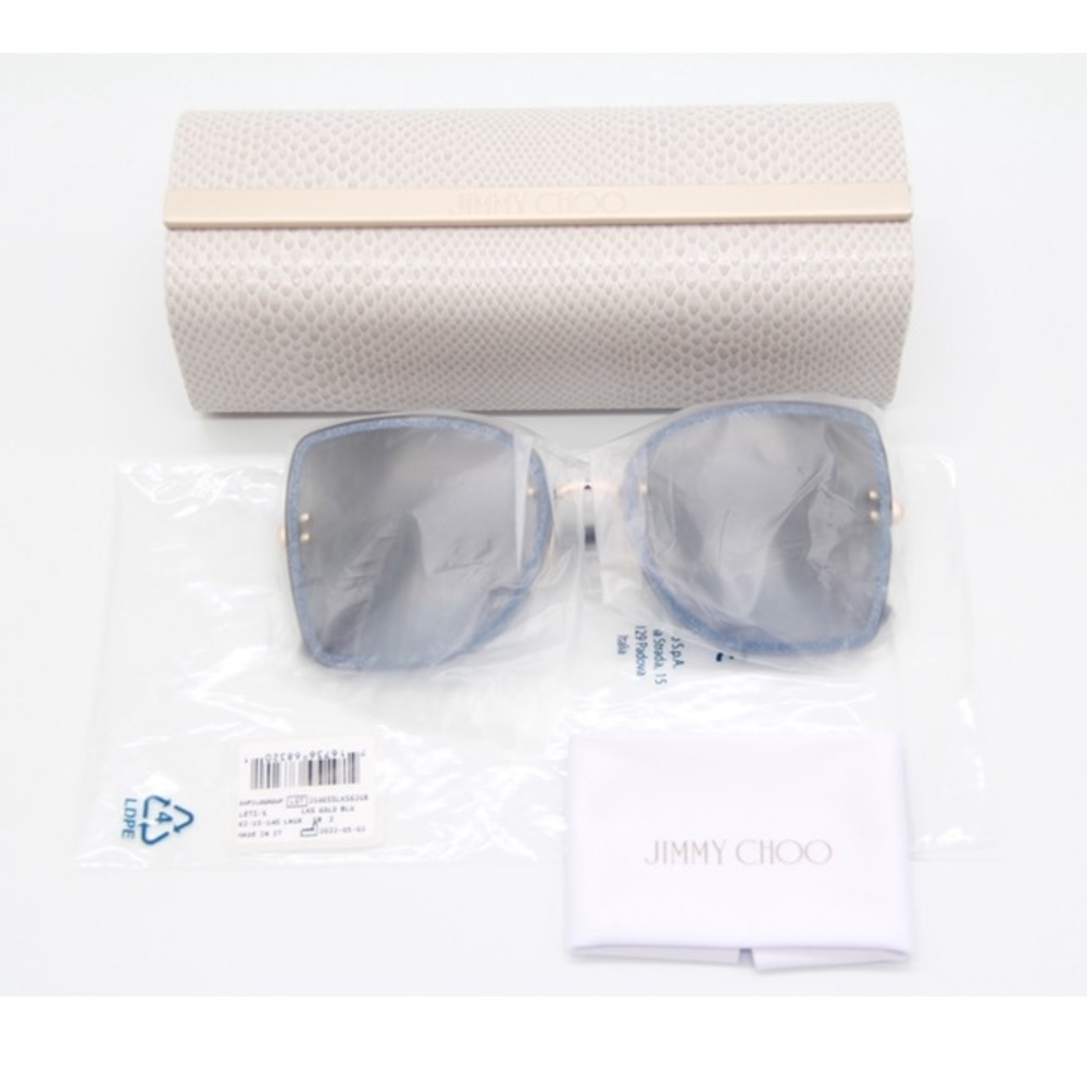 NEW JIMMY CHOO SUNGLASSES JIMMY CHOO LETI/S LKS BLUE WOMEN’S EYEWEAR JIMMY CHOO - Picture 11 of 11